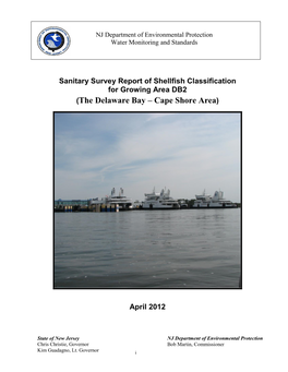 Sanitary Survey Report of Shellfish Classification for Growing Area DB2 (The Delaware Bay – Cape Shore Area)