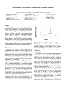 Investigation of Mutual Inductive Coupling in RF Stacked-Die Assemblies