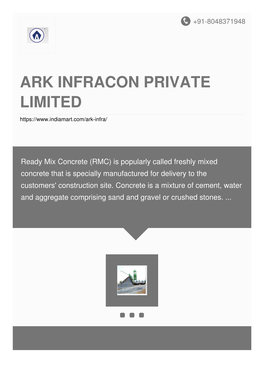 Ark Infracon Private Limited