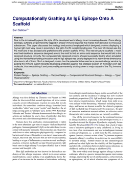 Computationally Grafting an Ige Epitope Onto a Scaffold