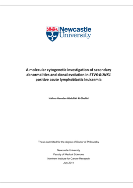 A Molecular Cytogenetic Investigation of Secondary Abnormalities and Clonal Evolution in ETV6-RUNX1 Positive Acute Lymphoblastic Leukaemia