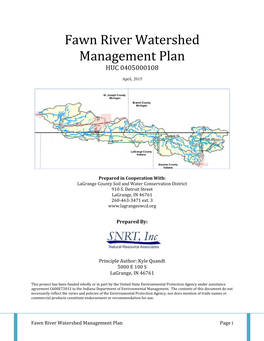 Fawn River Watershed Management Plan HUC 0405000108