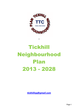 Tickhill Neighbourhood Plan Contents