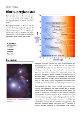 Blue Supergiant Star