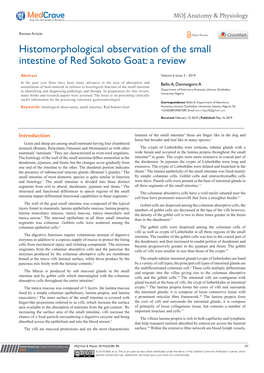 Histomorphological Observation of the Small Intestine of Red Sokoto Goat: a Review