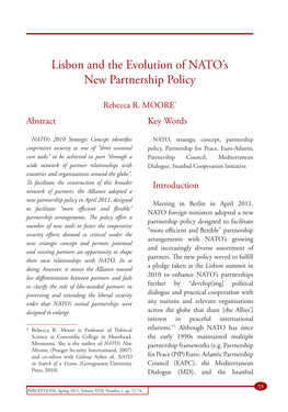 Lisbon and the Evolution of NATO's New Partnership Policy