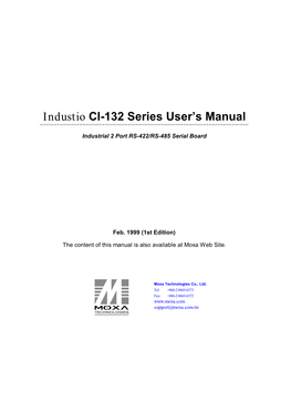 Industio CI-132 Series User's Manual