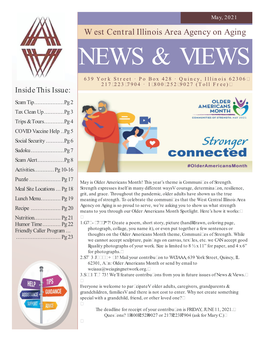 NEWS & VIEWS West Central Illinois Area Agency on Aging