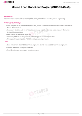 Mouse Lcorl Knockout Project (CRISPR/Cas9)