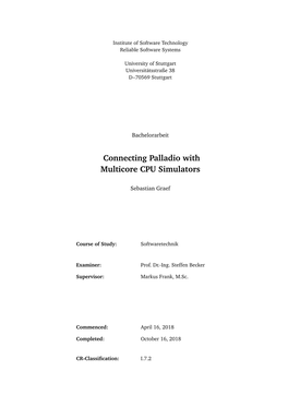 Connecting Palladio with Multicore CPU Simulators