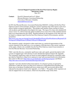 Current Mapped Vegetation of the East-West Gateway Region Interpretive Guide June 2011