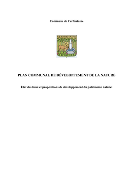 Plan Communal De Développement De La Nature