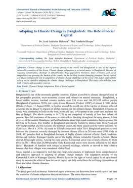 Adapting to Climate Change in Bangladesh: the Role of Social Capital