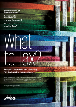 Be Progressive? Paid in Data? Our Modern World Perspectives on Tax