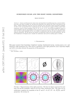 Subdivision Rules and the Eight Model Geometries