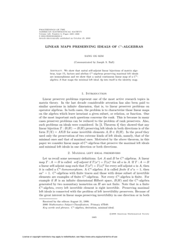 Linear Maps Preserving Ideals of C∗-Algebras