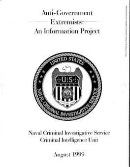 NCIS Anti-Government Extremist Study Aug,1999