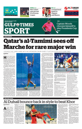 GULF TIMES Chooses Himself to Play Presidents Cup SPORT Page 7