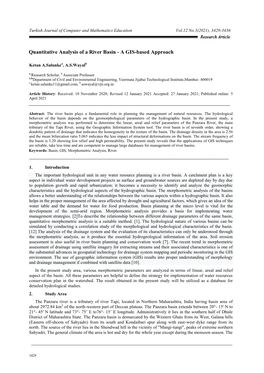 Quantitative Analysis of a River Basin - a GIS-Based Approach