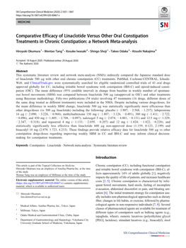 Comparative Efficacy of Linaclotide Versus Other Oral Constipation Treatments in Chronic Constipation: a Network Meta-Analysis