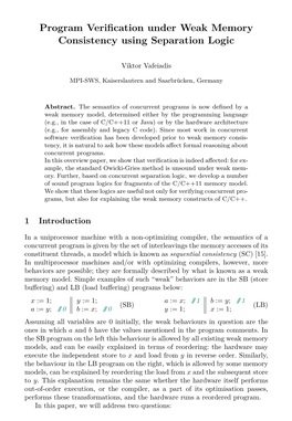 Program Verification Under Weak Memory Consistency Using