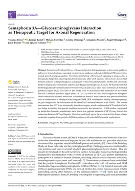 Semaphorin 3A—Glycosaminoglycans Interaction As Therapeutic Target for Axonal Regeneration