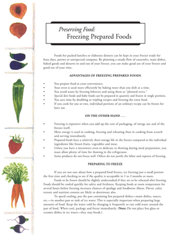 Freezing Prepared Foods