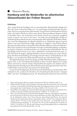 Magnus Ressel Hamburg Und Die Niederelbe Im Atlantischen Sklavenhandel Der Frühen Neuzeit