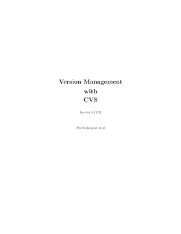 Version Management with CVS