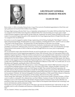 Lieutenant General Roscoe Charles Wilson