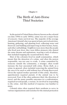 The Birth of Anti-Horse Thief Societies