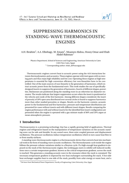 Suppressing Harmonics in Standing-Wave