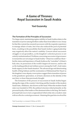 Royal Succession in Saudi Arabia