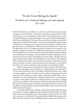 “To the Victor Belong the Spoils” the Merits of a Combined Suffrage and Labor Agenda, 1877–1920