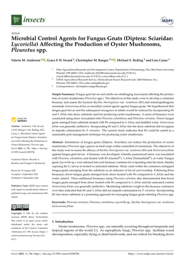 Microbial Control Agents for Fungus Gnats (Diptera: Sciaridae: Lycoriella) Affecting the Production of Oyster Mushrooms, Pleurotus Spp