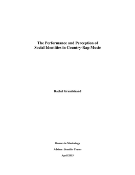 The Performance and Perception of Social Identities in Country-Rap Music