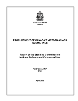 Procurement of Canada's Victoria-Class