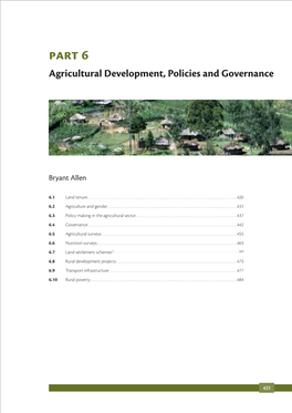 Part 6 Agricultural Development, Policies and Governance