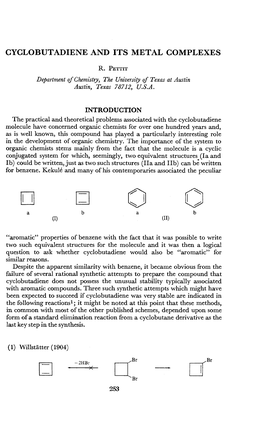 Cyclobutadiene and Its Metal Complexes