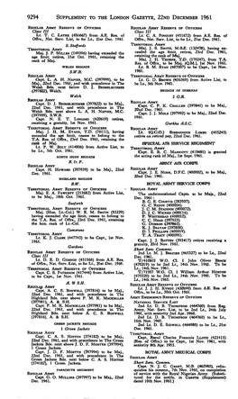 9294 Supplement to the London Gazette, 22Nd December 1961