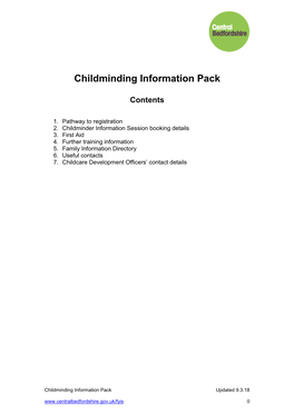Childminding Information Pack