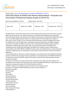 2020-2025 Global 3D NAND Flash Memory Market Report - Production and Consumption Professional Analysis (Impact of COVID-19)