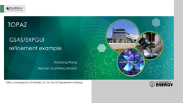 GSAS/EXPGUI Refinement Example