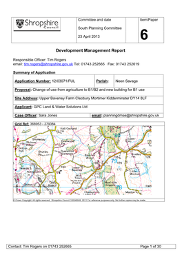 Development Management Report