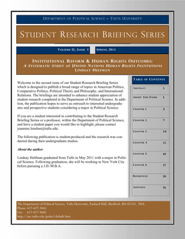 Publish a Broad Range of Topics in American Politics, ABSTRACT 1 Comparative Politics, Political Theory and Philosophy, and International Relations