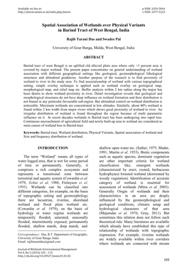 Spatial Association of Wetlands Over Physical Variants in Barind Tract of West Bengal, India