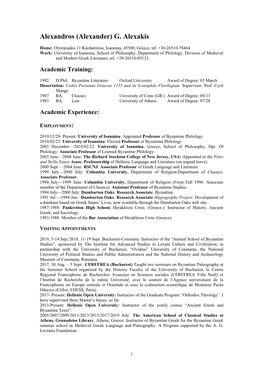 A. Alexakis CV