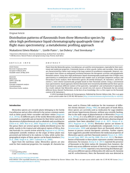 Distribution Patterns of Flavonoids from Three Momordica Species by Ultra-High Performance Liquid Chromatography Quadrupole Time