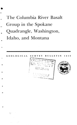 The Columbia River Basalt Group in the Spokane Quadrangle, Washington, Idaho, and Montana