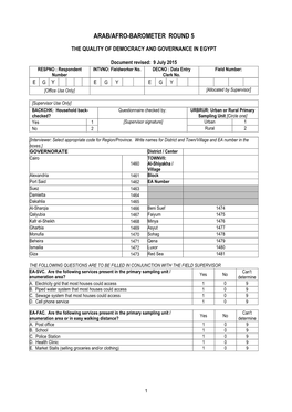 Egypt Round 5 Questionnaire